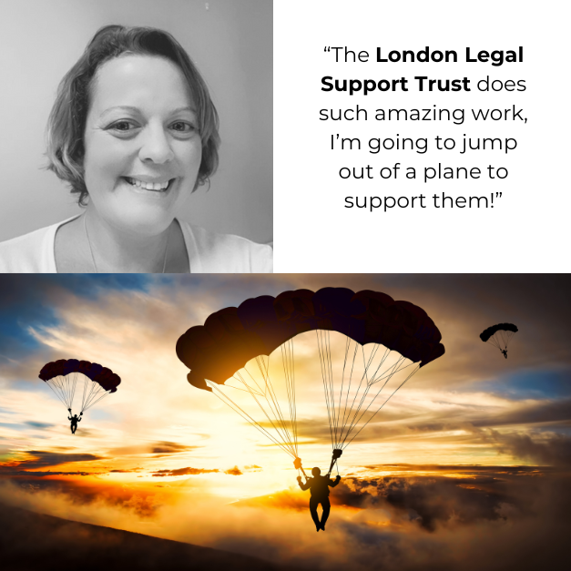 Alex's Charity Skydive for the London Legal Support Trust (LLST)
